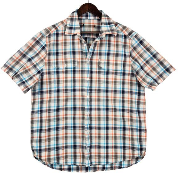 R.M. Williams Button-Down Shirt Men’s SZ XL Multicolor Plaid Short Sleeve Cotton - Picture 1 of 16